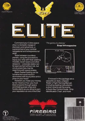 Elite (F) (1986) (Version GOLD) box cover back